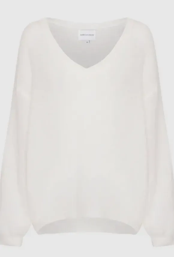 Americandreams - Silja mohairneule LOVE, white/sky blue