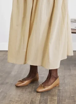 Bodil ballerinat nahkaa, cognac
