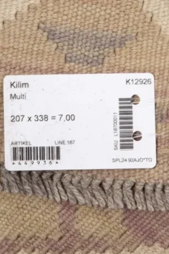 Kelim matto, multi custom #619 / 207x338cm