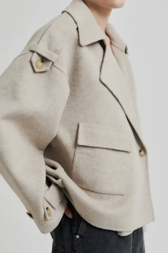 Walance lyhyt villakangastakki, beige melange