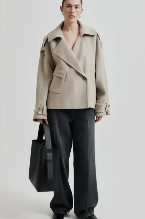 Walance lyhyt villakangastakki, beige melange
